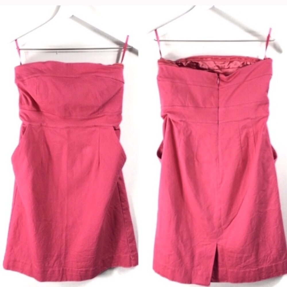 Pink Preppy Strapless Dress with Pockets. Size 4.